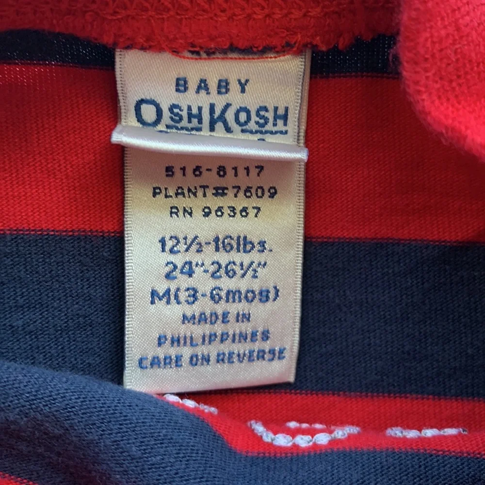 OSHKOSH B’Gosh Baby Boy‎ Classic Rugby Striped Jumper | Navy/Red | Size  3-6M